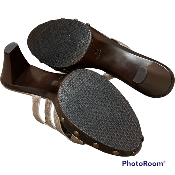 Stuart Weitzman “Bordercross” woven metallic mule slide platform shoes 8.5 9 NEW - Picture 6 of 6